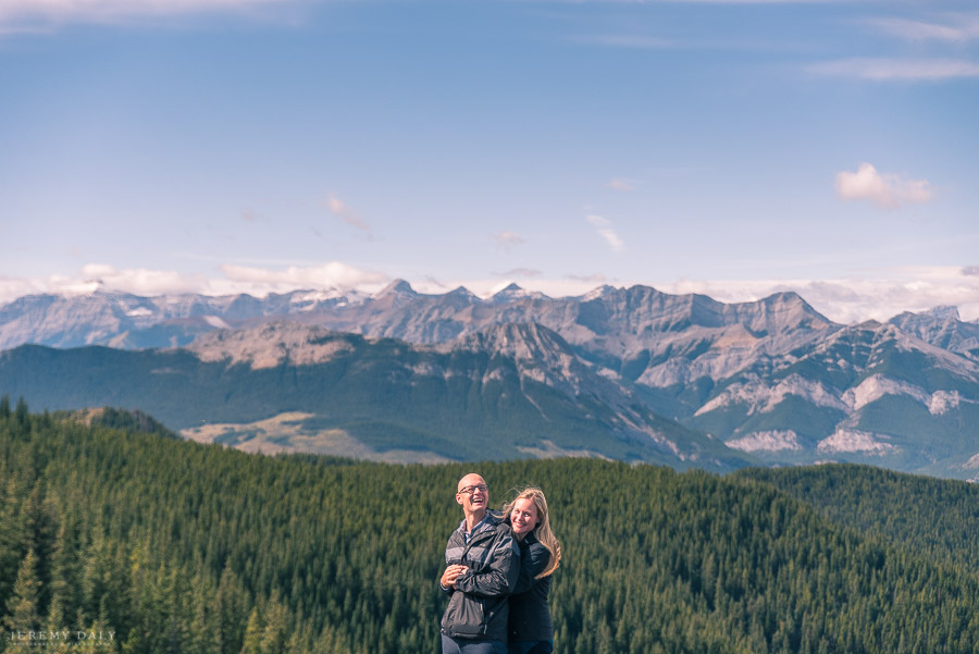 Banff Helicopter Engagement Photos on top of mountains