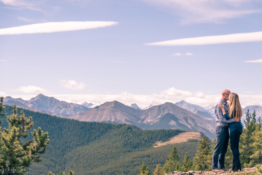 Banff Helicopter Engagement Photos on top of mountains