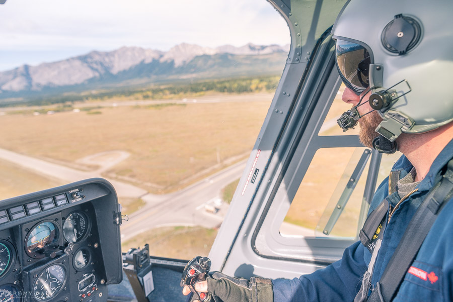 Banff Helicopter Engagement Photos on top of mountains