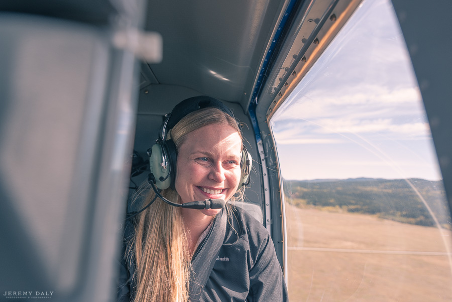 Banff Helicopter Engagement Photos on top of mountains