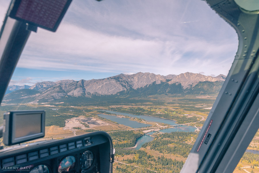 Banff Helicopter Engagement Photos on top of mountains