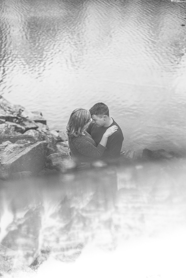 engagement photos in Moraine Lake instead of Lake Louise