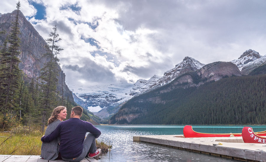 Lake Louise Canoe Photos