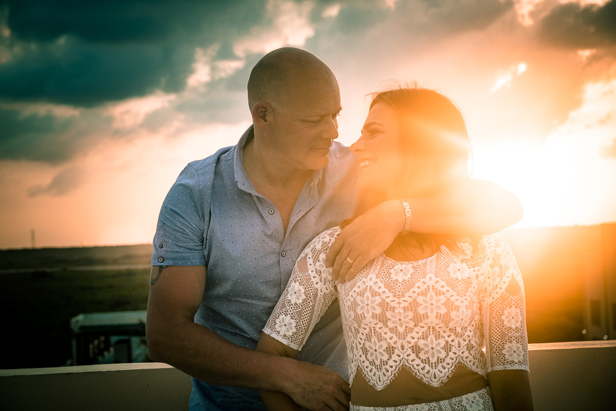 Rooftop engagement session