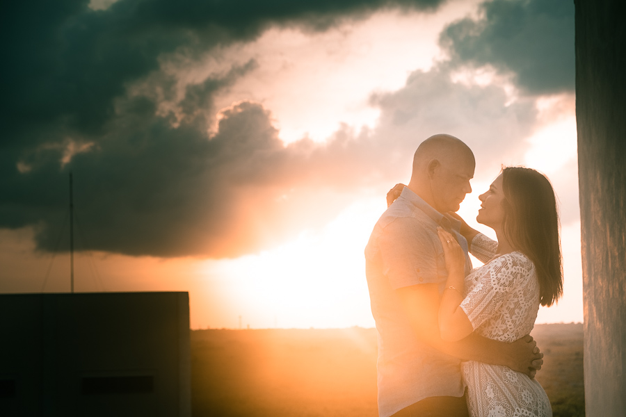 Rooftop engagement session