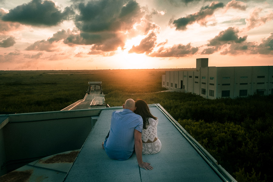 Rooftop engagement session