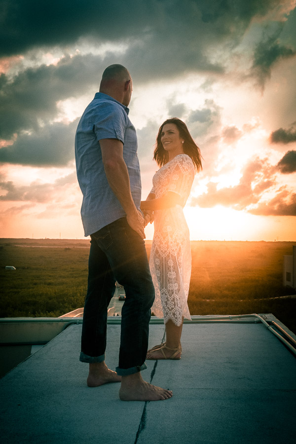 Rooftop engagement session