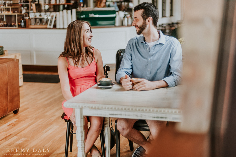 smile tiger coffee engagement photography