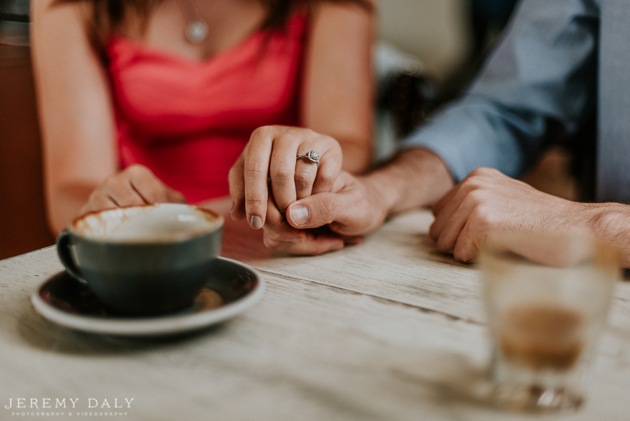 smile tiger coffee engagement photography