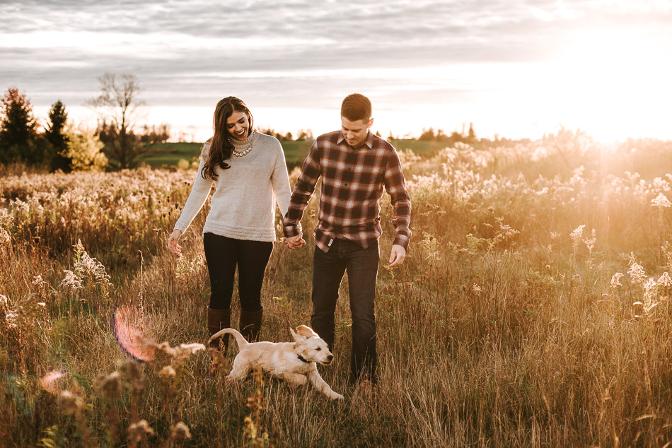 Kitchener Waterloo Puppy Photography Engagement Photos