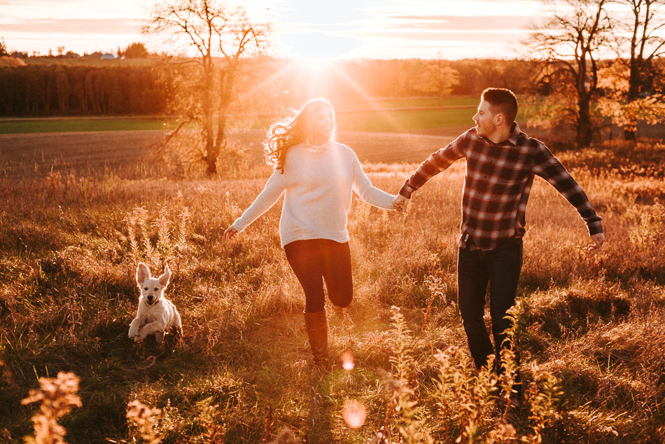 Kitchener Waterloo Puppy Photography Engagement Photos