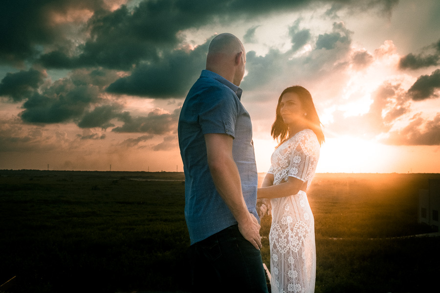 Rooftop engagement session